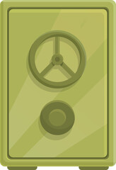 Poster - Green deposit box icon cartoon vector. Bank safe. Money storage