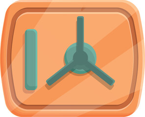 Poster - Orange money box icon cartoon vector. Safe bank. Secure lock