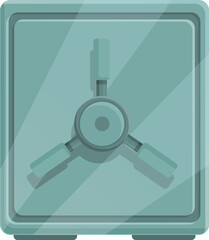 Poster - Finance box icon cartoon vector. Safe deposit. Steel safety