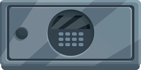 Poster - Secured box icon cartoon vector. Bank money. Steel safety