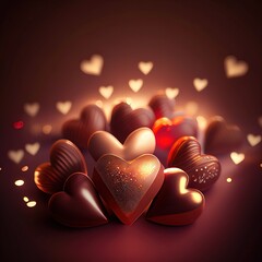 Wall Mural - valentine's day, heart, chocolate, love, chocolate, heart, Easter, generated by ai
