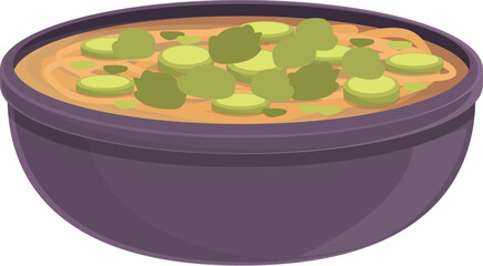 Sticker - Asian soup icon cartoon vector. Food dish. Korean meal