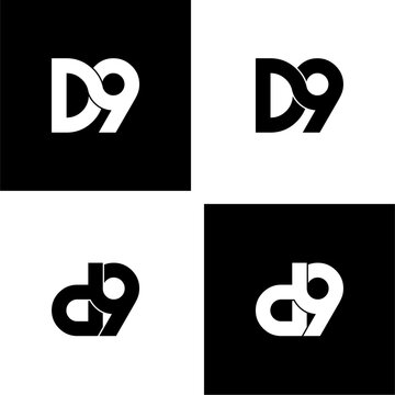 d9 initial letter monogram logo design set