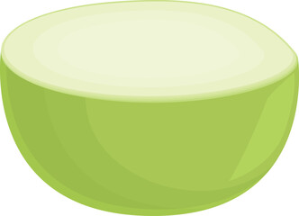 Poster - Cutted kohlrabi icon cartoon vector. Healthy food. Organic plant