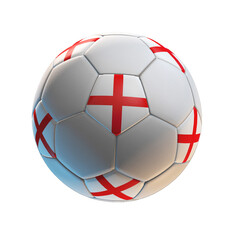 Wall Mural - Soccer ball with the flag of England on isolated transparent. 3D Rendering