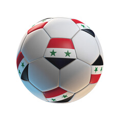 Wall Mural - Soccer ball with the flag of Syria on isolated transparent. 3D Rendering