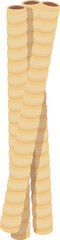 Poster - Sweet wafer rolls icon cartoon vector. Roll stick. Cookie cream