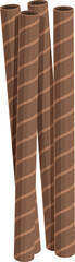 Poster - Snack wafer rolls icon cartoon vector. Biscuit stick. Roll food