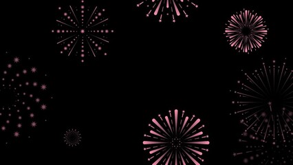 Wall Mural - 2D animation effect of fireworks with It's girl text