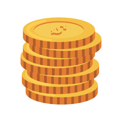 Sticker - golden coin stack