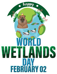 Wall Mural - World wetlands day on February icon