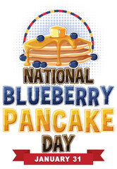 Sticker - Happy national blueberry pancake day banner design