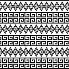 Wall Mural - ethnic seamless tribal aztec traditional pattern black and white suitable for clothing