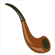 Brown Smoking Pipe Vector Illustration