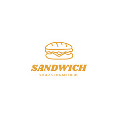 Canvas Print - sandwich vector logo template or homemade sandwich logo illustration. Sandwich shop logo design template 