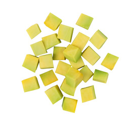 Wall Mural - Sliced avocado, cubes, transparent background