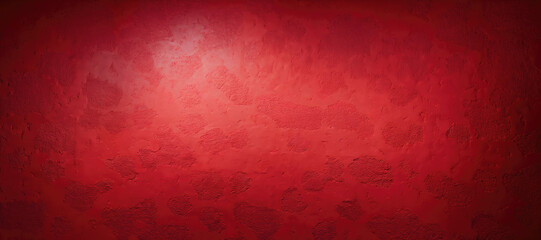 Poster - Red pigmented wall. Red widescreen background with space for text, logo or product presentation. Generative AI