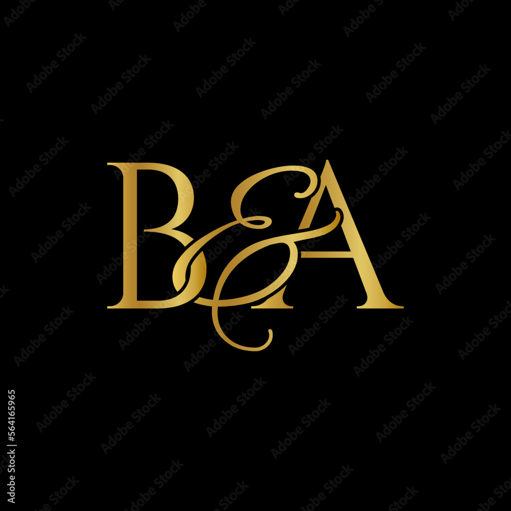 B and A , BA logo initial vector mark , BA luxury logo Stock Vector ...