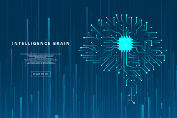 Poster - Artificial Intelligence illustration of brain