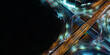 © Hand Robot - Expressway top view, Road traffic an important infrastructure, car traffic transportation above intersection road in city night, aerial view cityscape of advanced innovation, financial technology