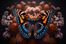 Butterfly On Flowers, Fantasy Concept, Generative Ai