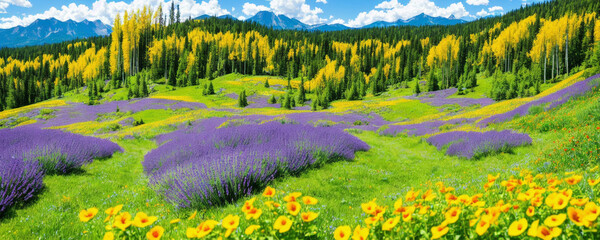 Canvas Print - field of flowers