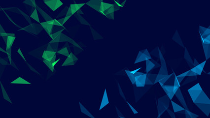 Poster - Futuristic geometric double data flow background with connecting dots and lines. Abstract digital background. Big data complex with connections. Vector illustration.