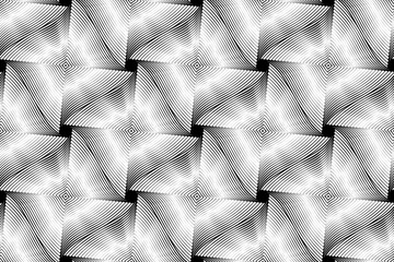 Sticker - Abstract Seamless Black and White Op Art Pattern.