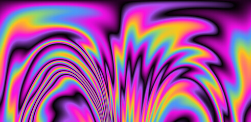 Poster - Abstract psychedelic background with rainbow smudges and stains, like on gasoline film.