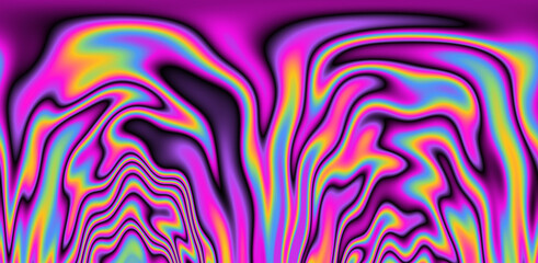 Poster - Abstract psychedelic background with rainbow smudges and stains, like on gasoline film.