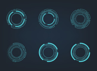 Poster - Futuristic abstract HUD. Circle technology elements set. Futuristic hud interface. Vector illustration.