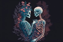Couple Of Skeletons In Love Generative AI
