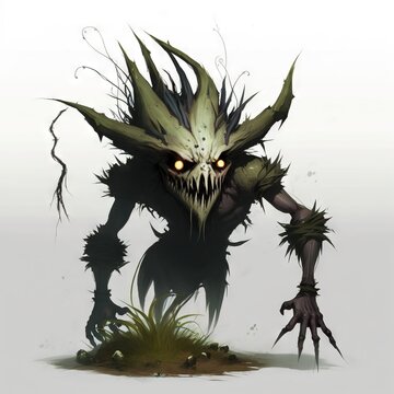 Fantasy RPG dark goblin illustration, created with generative ai