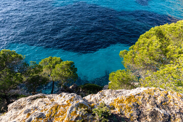 Wall Mural - Beaches, cliffs and coves in Majorca, Spain. Mediterranean Sea.