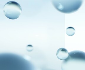 Wall Mural - water drops on blue background