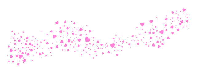 Wall Mural - Love valentine background with pink petals of hearts on isolated background. Vector banner, postcard, background.The 14th of February. Vector EPS 10