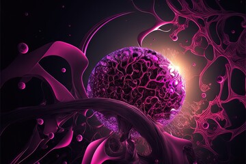 Wall Mural - World Cancer Day abstract representation illustration generative ai