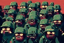 Army Of Monsters Or Zombies. Texture.