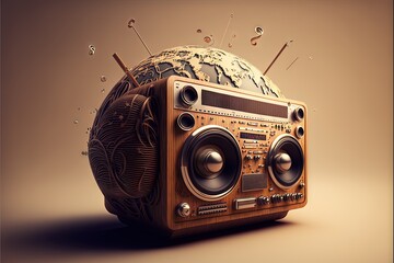 world radio day poster design abstract illustration generative ai