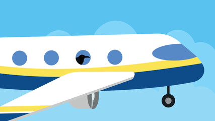 Poster - Crow flying in an airplane - illustration