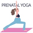 Pregnant woman doing yoga.Pregnancy health concept. Vector illustration