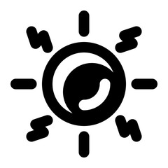 Sun Glyph Style Icon  vector design and illustration template