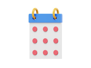 Poster - Simple flip calendar. 3D rendering. Icon on white background.