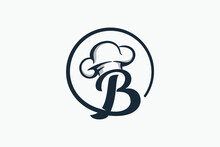 Chef Logo With A Combination Of Letter B And Chef Hat For Any Business Especially For Restaurant, Cafe, Catering, Etc.