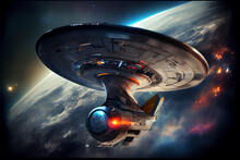 Star Trek Space Ship In Space.