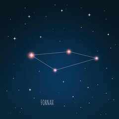 Wall Mural - constellation fornax scheme in starry sky. open space. vector illustration, constellation through a 