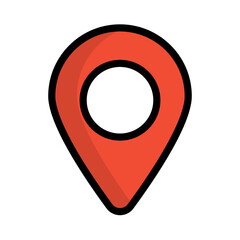Poster - flat design map pin icon. map location and gps sign. vector.