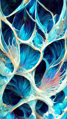 Wall Mural - blue gradient glass fractal colorful photo realistic illustration generative ai content by midjourne