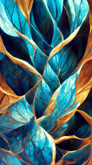 Wall Mural - blue gradient glass fractal colorful photo realistic illustration generative ai content by midjourne
