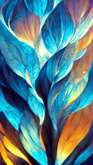 Wall Mural - blue gradient glass fractal colorful photo realistic illustration generative ai content by midjourne